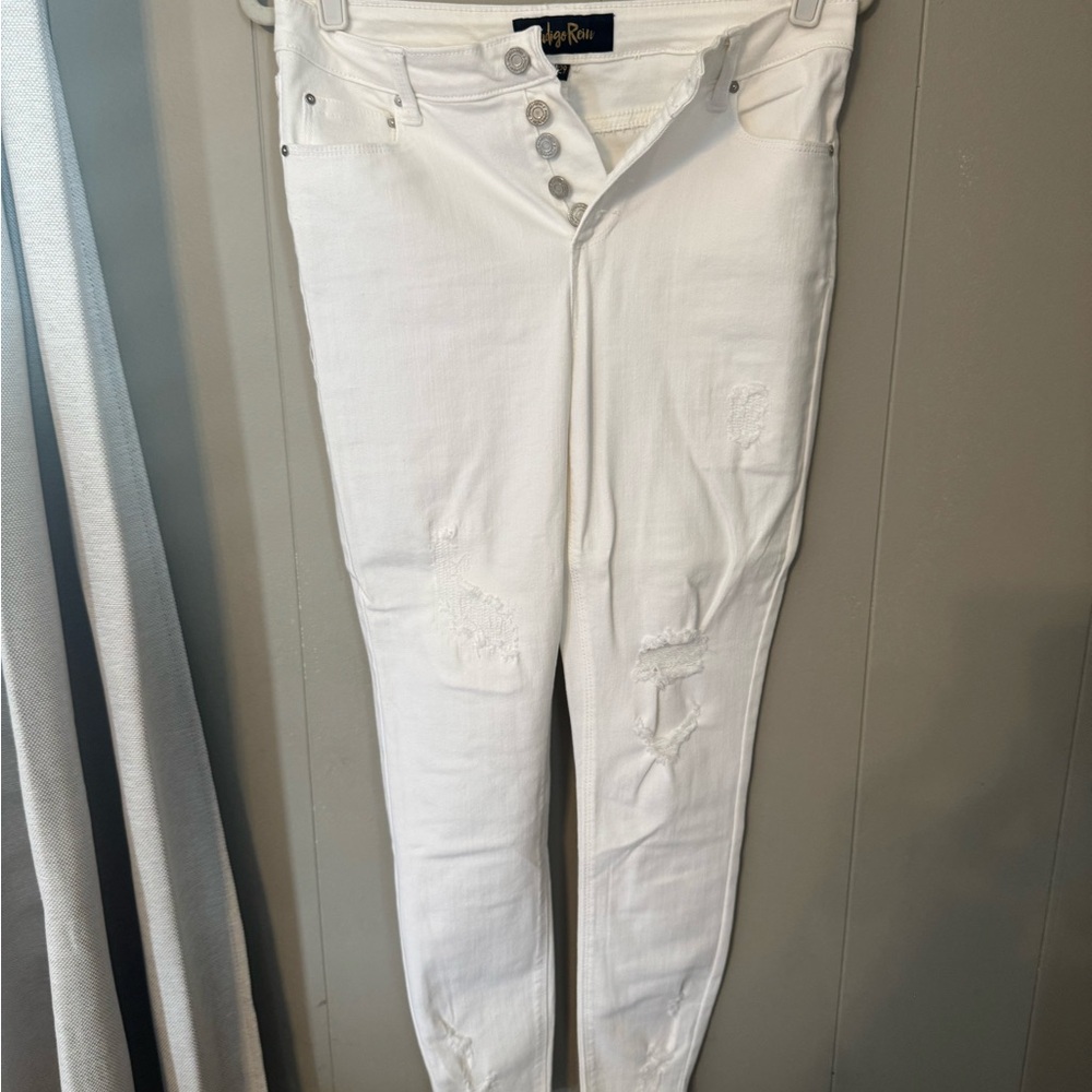 White ripped jeans